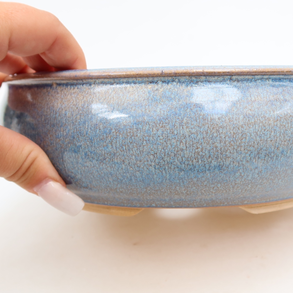 Keramik-Bonsai-Schale 21,5 x 21,5 x 7 cm, Farbe: Blau