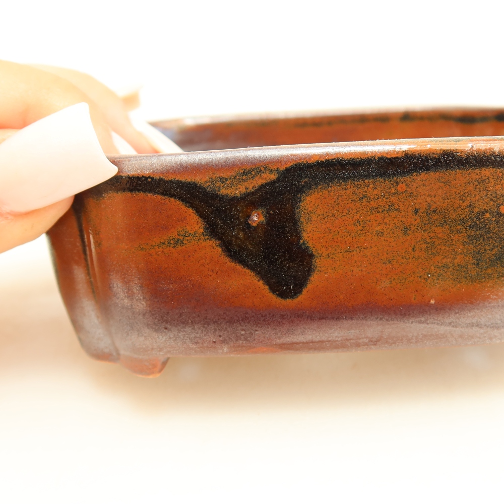Keramik-Bonsai-Schale, 10,5 × 8 × 4 cm, Farbe: braun