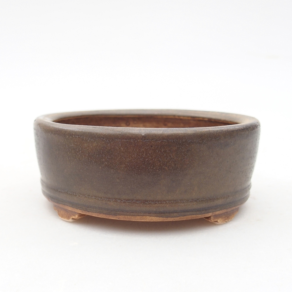 Bonsaischale aus Keramik 9 x 9 x 3,5 cm, Farbe braun