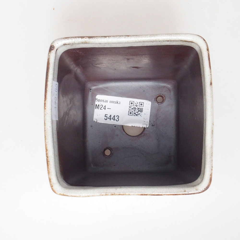 Keramik-Bonsaischale 8,5 x 8,5 x 11 cm, Farbe Weiß