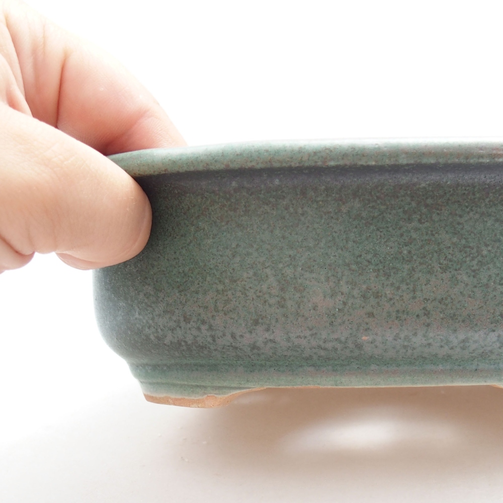 Keramik-Bonsaischale 18 x 15 x 6 cm, Farbe Grün
