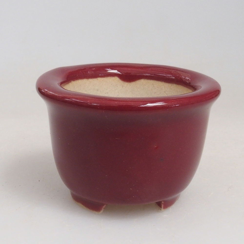 Mini-Bonsaischale 3,5 x 3,5 x 2,5 cm, Farbe Burgunder