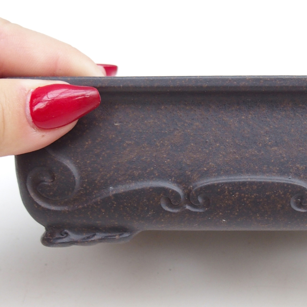 Bonsaischale aus Keramik 14,5 x 10 x 4,5 cm, Farbe bräunlich ocker
