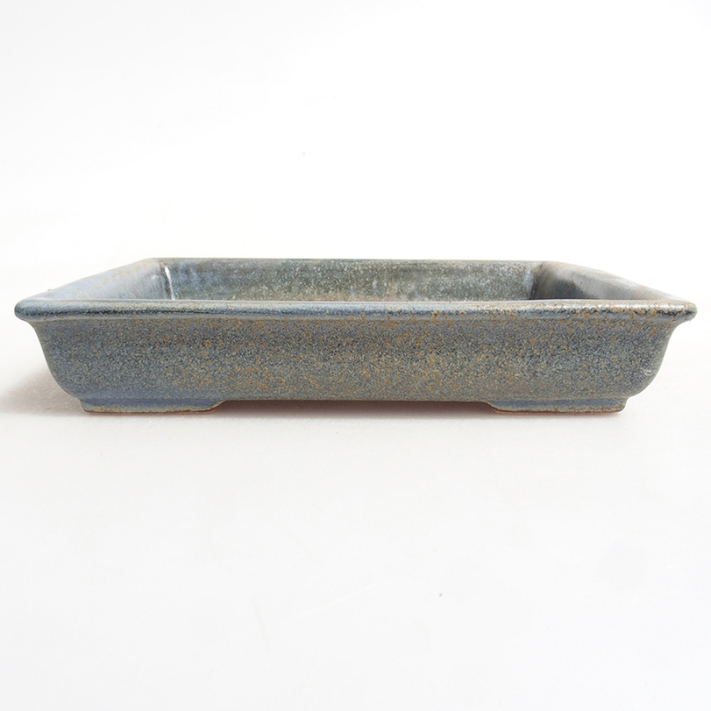 Keramik-Bonsaischale 13 x 11 x 2,5 cm, Farbe grau