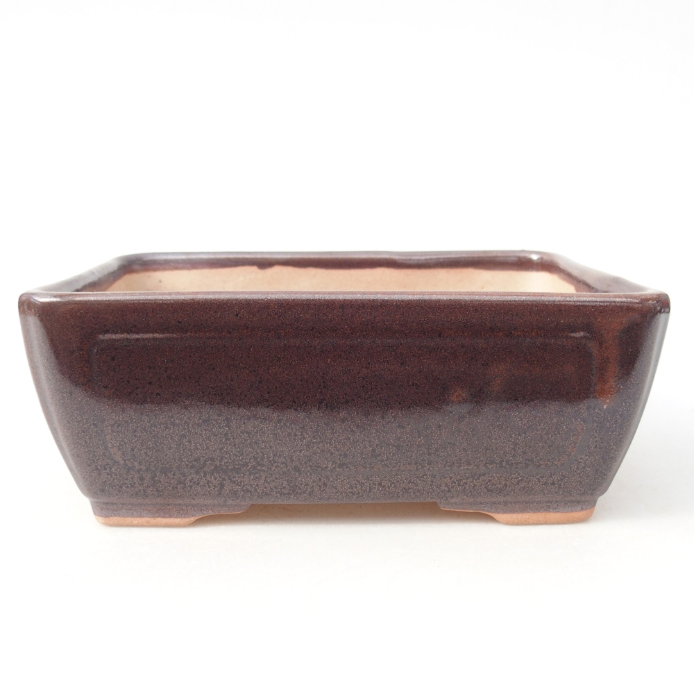 Bonsaischale aus Keramik 15,5 x 11,5 x 6 cm, braun