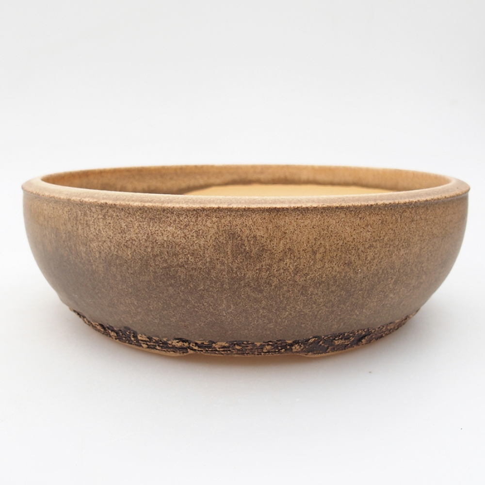 Keramik-Bonsaischale 21,5 x 21,5 x 7 cm, Farbe braun