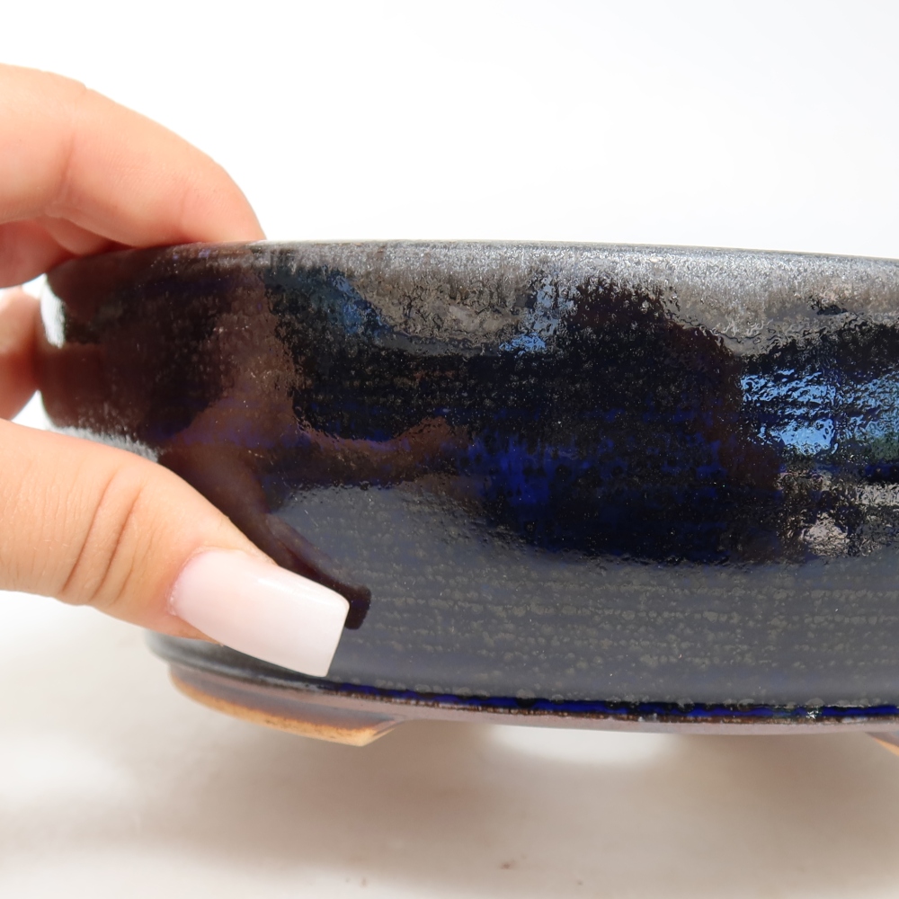 Bonsaischale aus Keramik 18 x 18 x 6,5 cm, Farbe blau