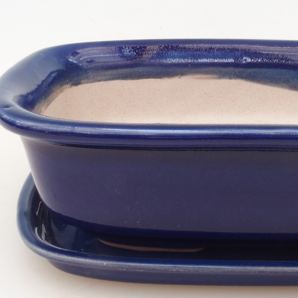 Bonsai-Schale + Untertasse H02 – Blau