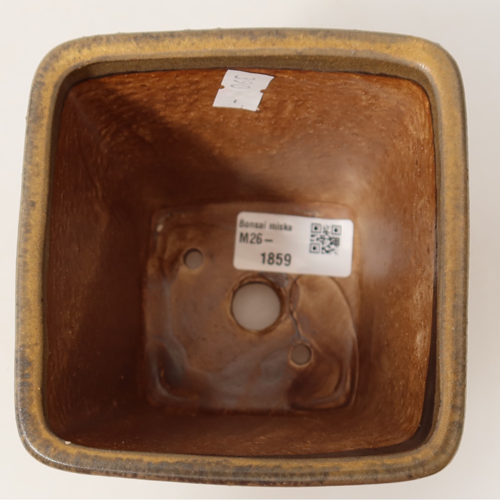 Keramik-Bonsai-Schale 10,5 x 10,5 x 12 cm, Farbe: braun