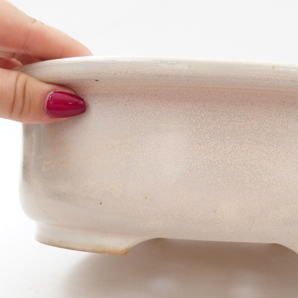 Keramik-Bonsaischale 26 x 22 x 8 cm, Farbe Beige