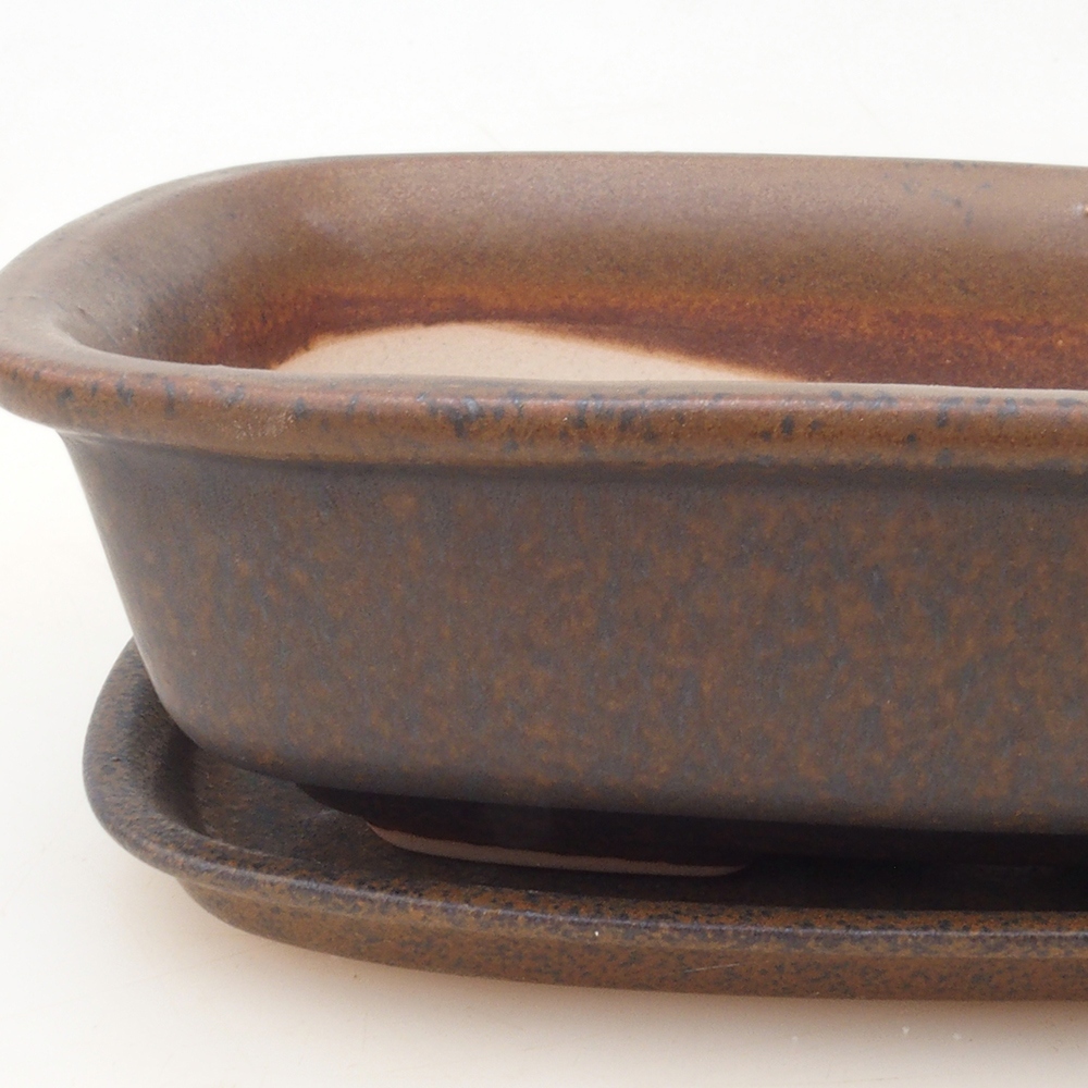 Bonsai-Schale + Untertasse H02 – Braun