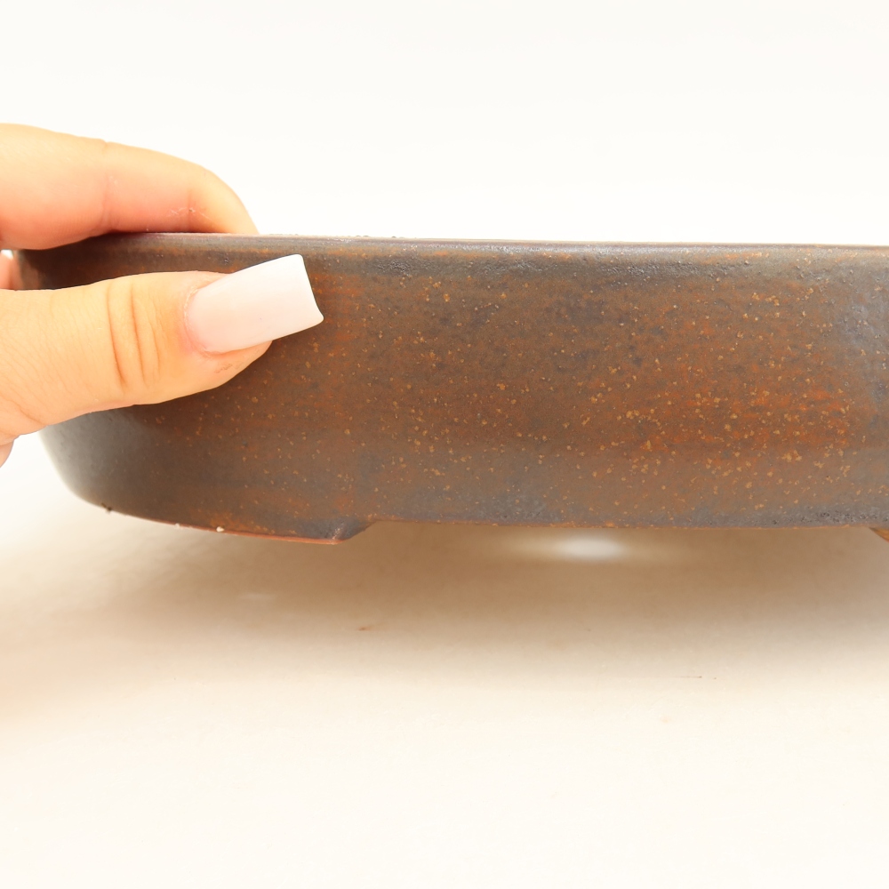 Bonsaischale aus Keramik 27 x 21 x 5,5 cm, braun