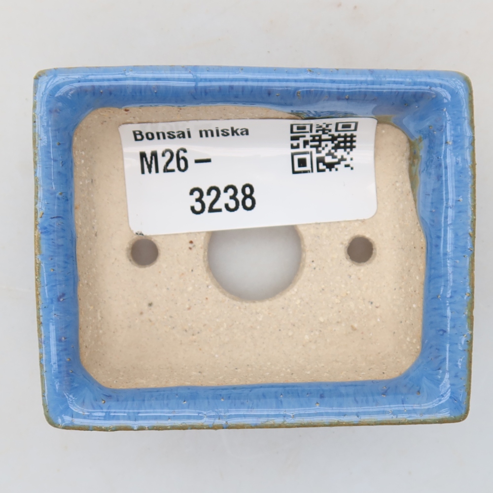 Keramik-Bonsai-Schale, 6,5 × 6,5 × 2,5 cm, Farbe: Blau