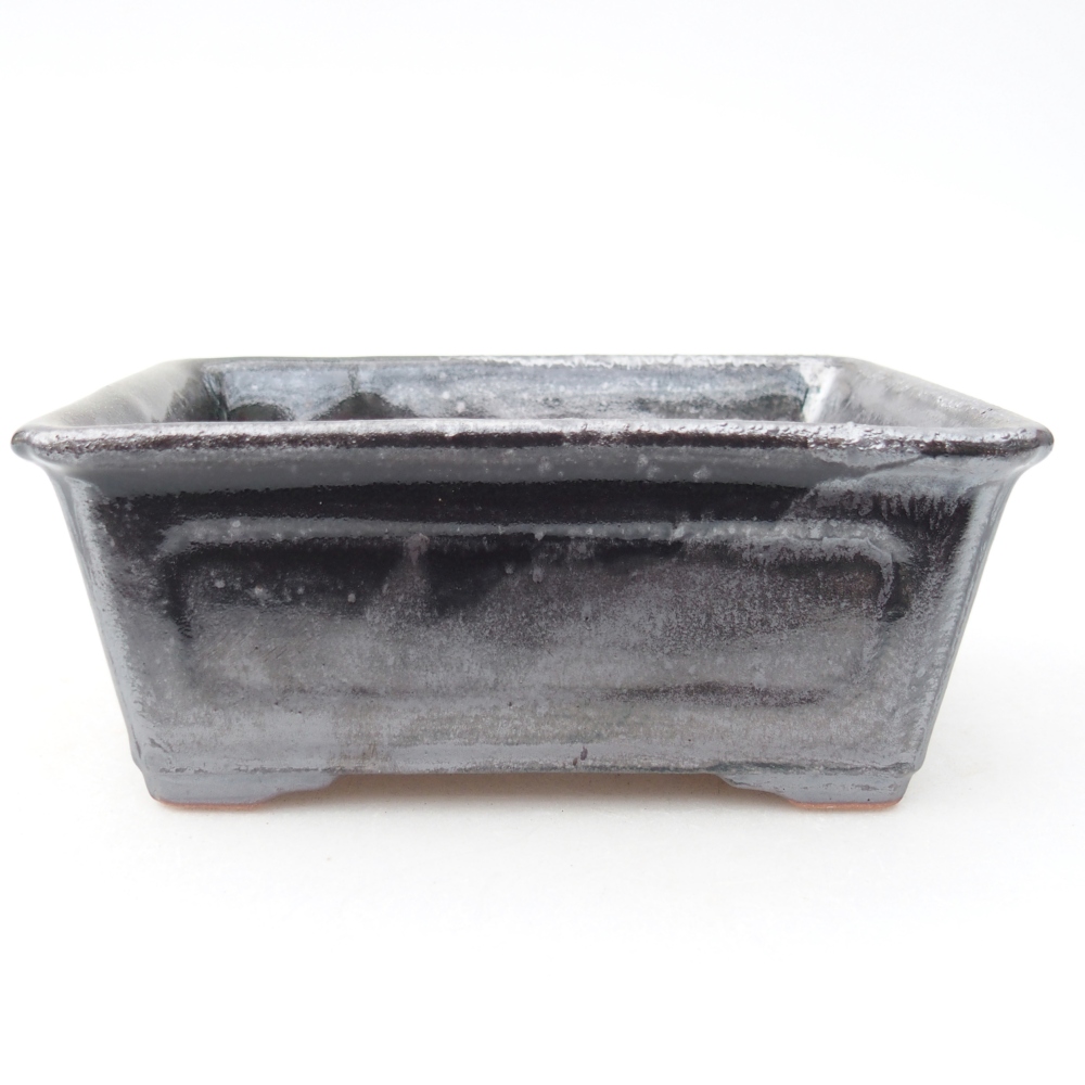 Bonsaischale aus Keramik 13,5 x 10 x 5,5 cm, metallfarben