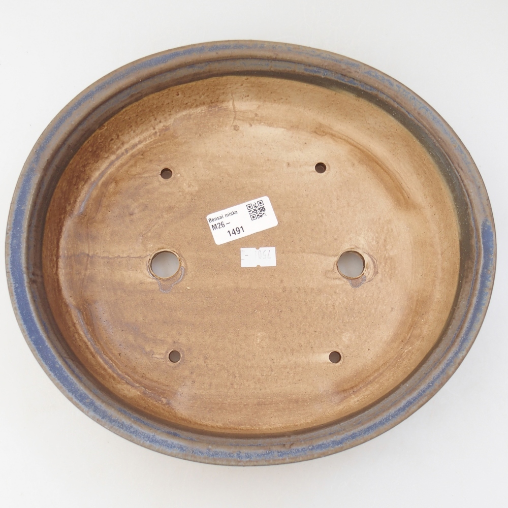 Bonsaischale aus Keramik 26,5 x 23,5 x 5,5 cm, Farbe blau