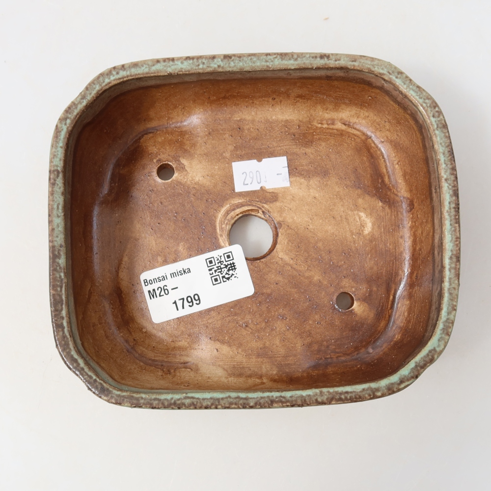 Keramik-Bonsai-Schale 14 x 12 x 4 cm, Farbe: grün