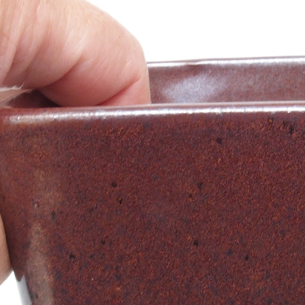 Keramik-Bonsaischale 10,5 x 10,5 x 11,5 cm, Farbe braun