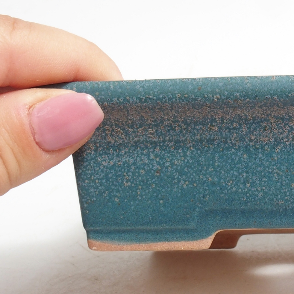 Keramik-Bonsaischale 13 x 10 x 4 cm, Farbe blau