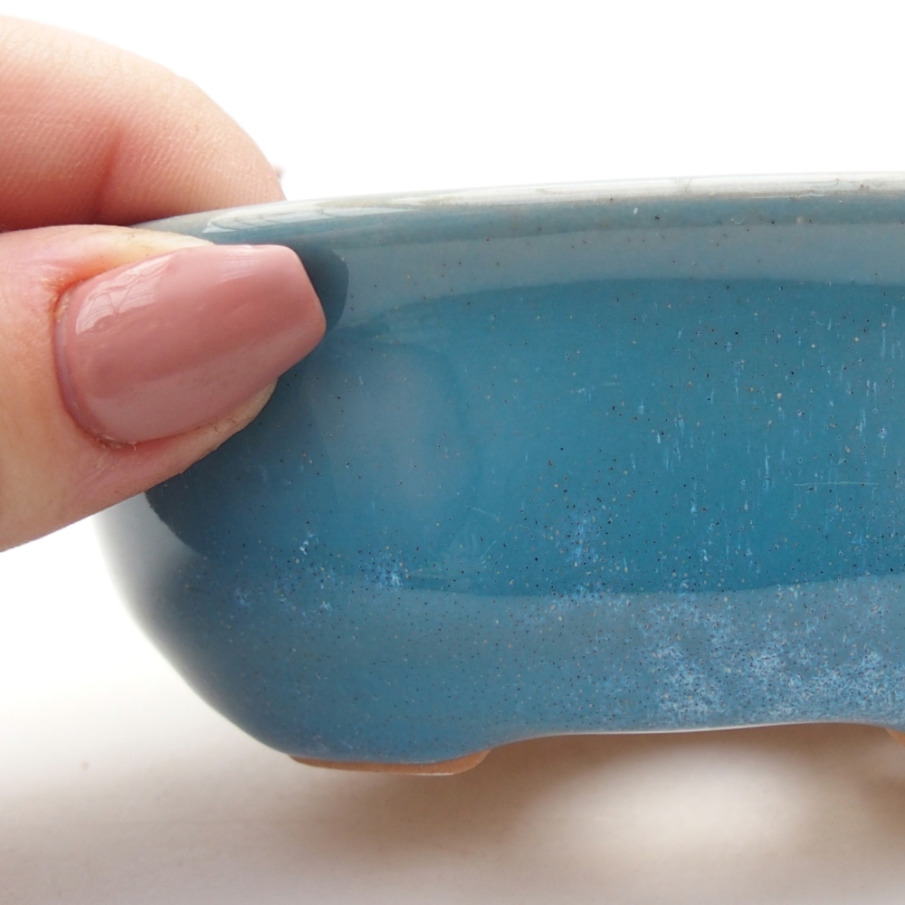 Bonsaischale aus Keramik 11 x 8,5 x 4 cm, Farbe blau