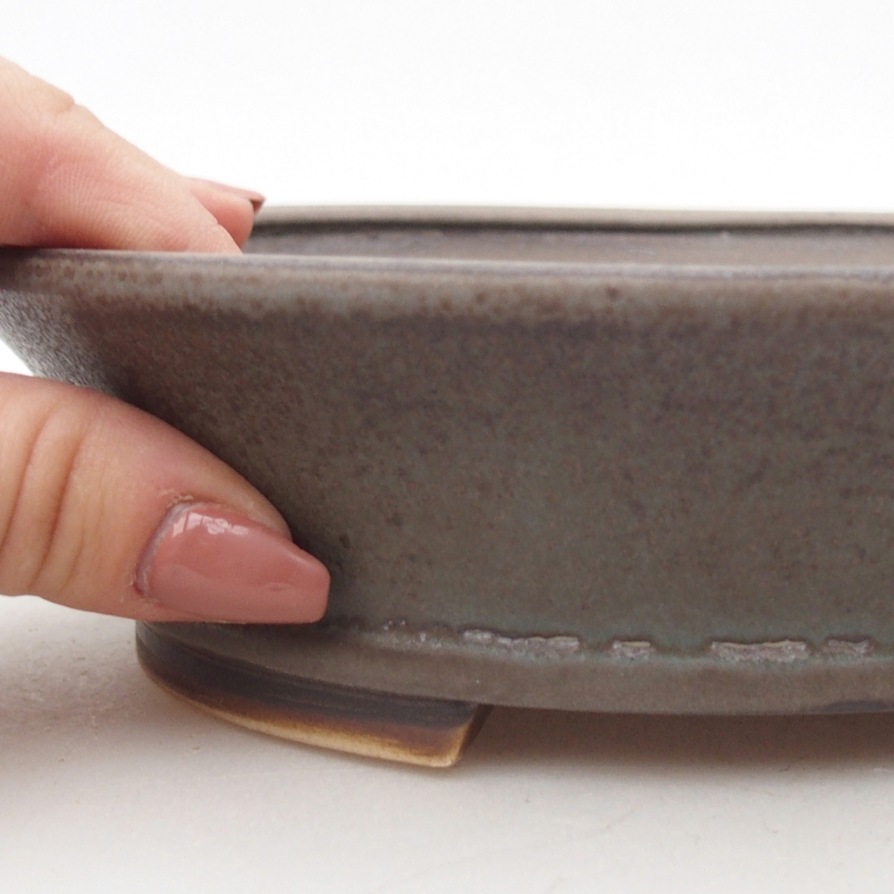 Bonsaischale aus Keramik 17,5 x 16 x 5 cm, Farbe blau