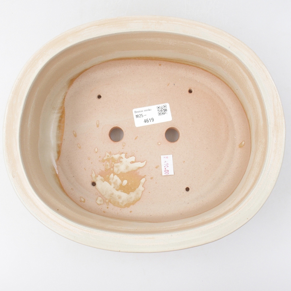 Keramik-Bonsaischale 25,5 x 22 x 8 cm, Farbe Beige