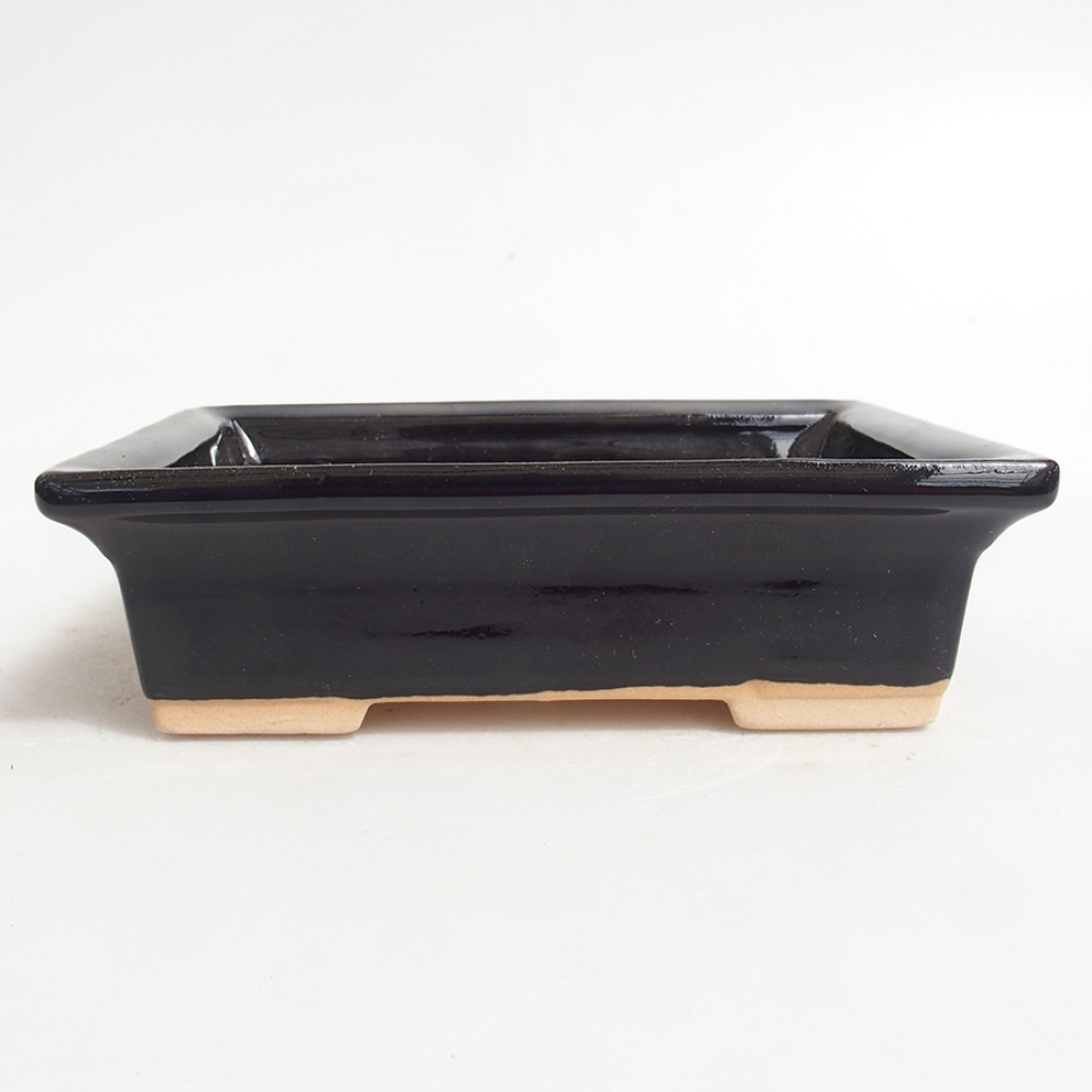 Keramik-Bonsaischale 13 x 10 x 4 cm, Farbe Schwarz