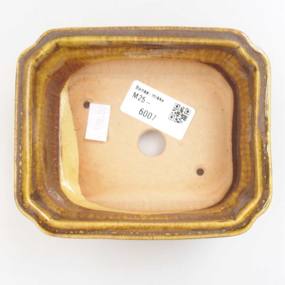 Keramik-Bonsaischale 13 x 10,5 x 4 cm, Farbe gelb