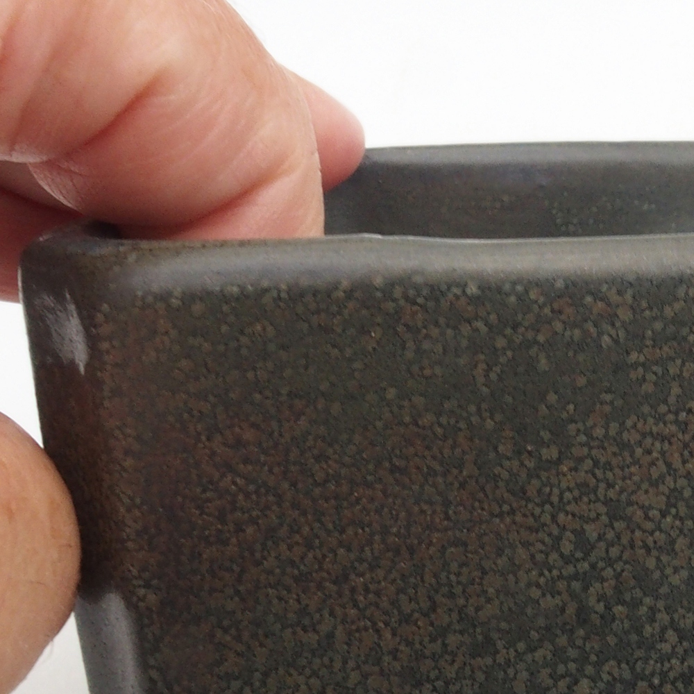 Keramik-Bonsaischale 9,5 x 9,5 x 7 cm, Farbe grau