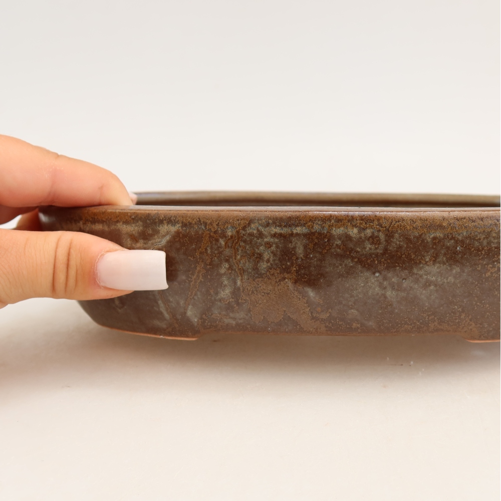 Bonsaischale aus Keramik 22 x 17 x 4 cm, braun