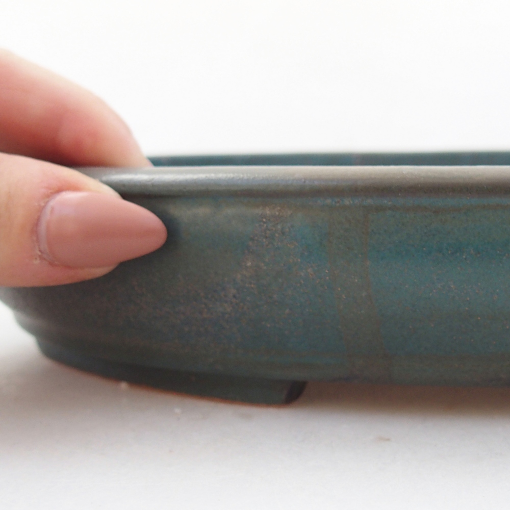 Bonsaischale aus Keramik 24 x 19,5 x 4 cm, Farbe blau