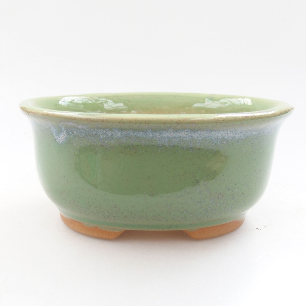 Keramik-Bonsaischale 12,5 x 10,5 x 5,5 cm, Farbe Grün