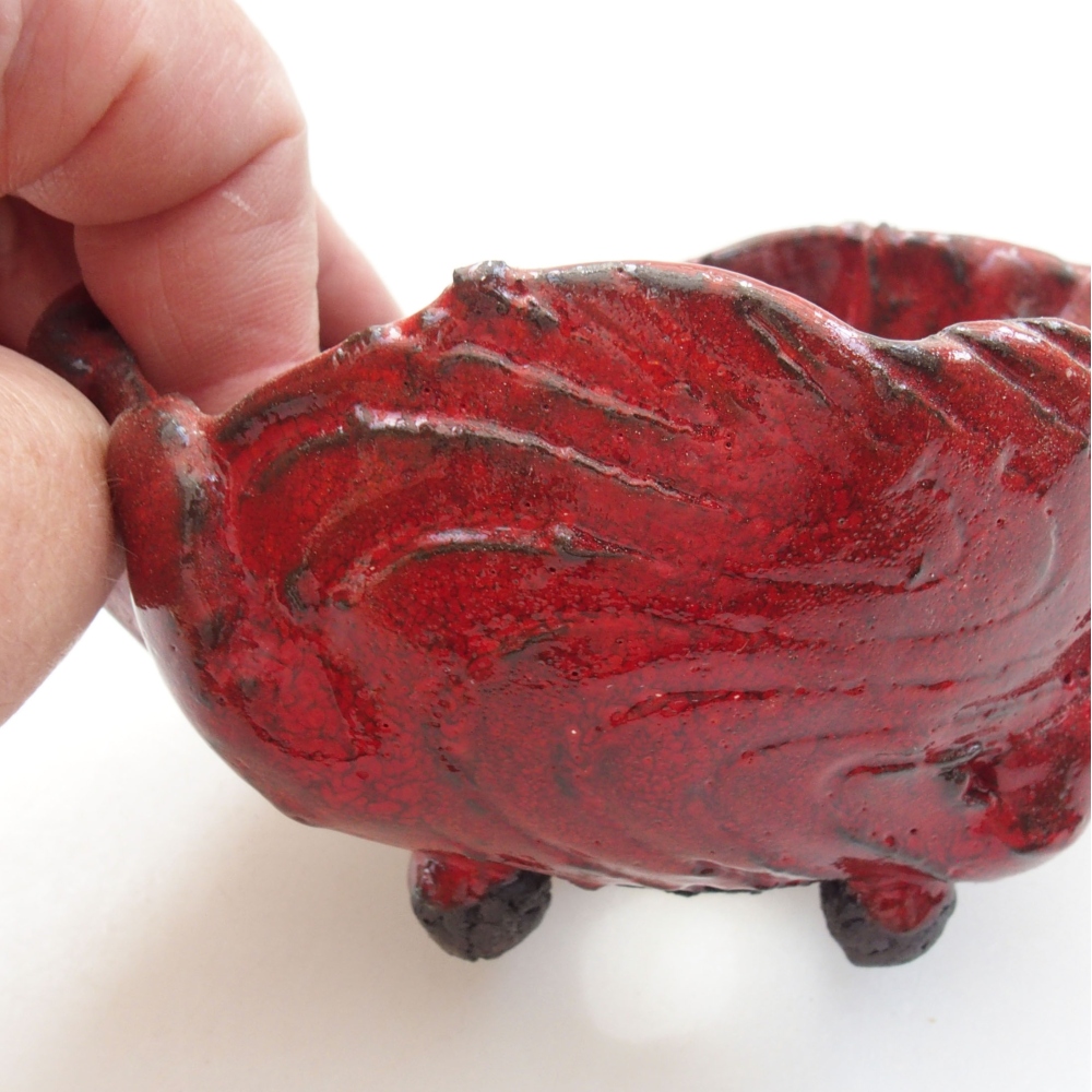Keramikschale 9,5 x 8 x 5 cm, Farbe rot
