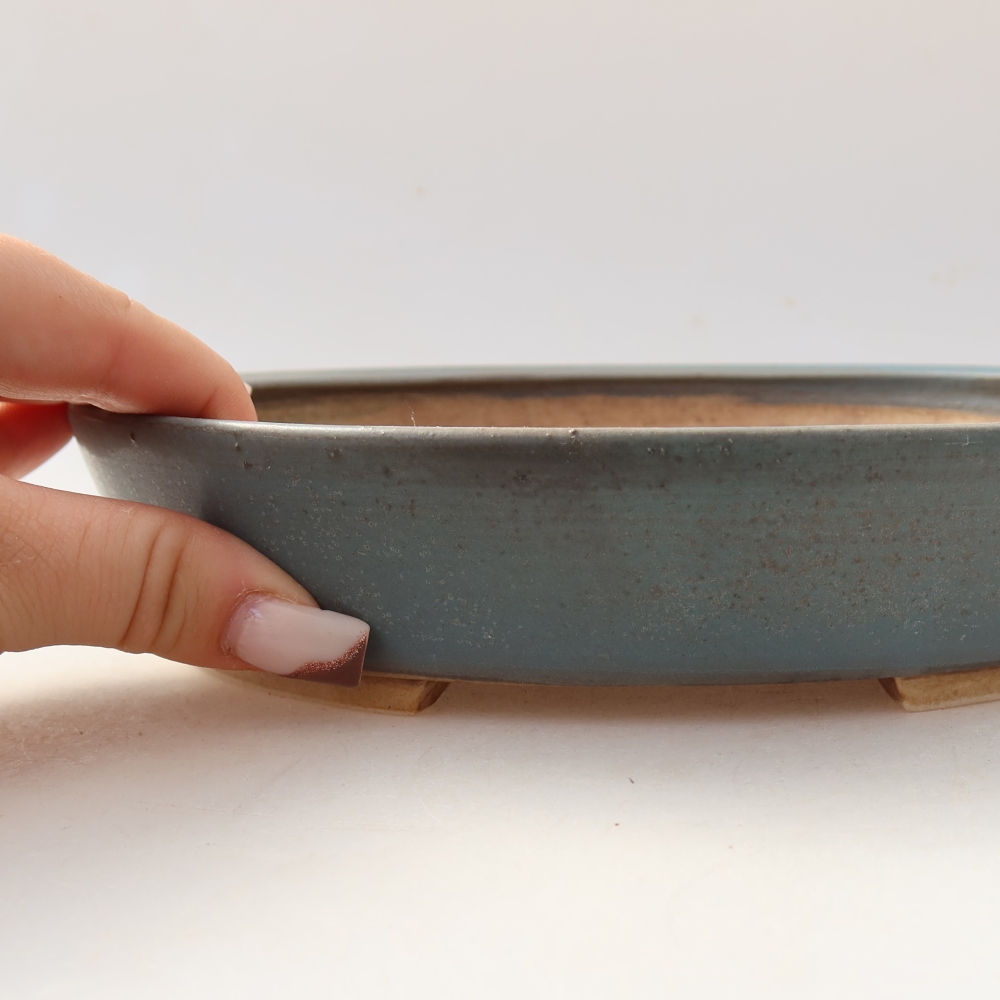 Keramik-Bonsai-Schale 21 x 19 x 4,5 cm, Farbe: Blau