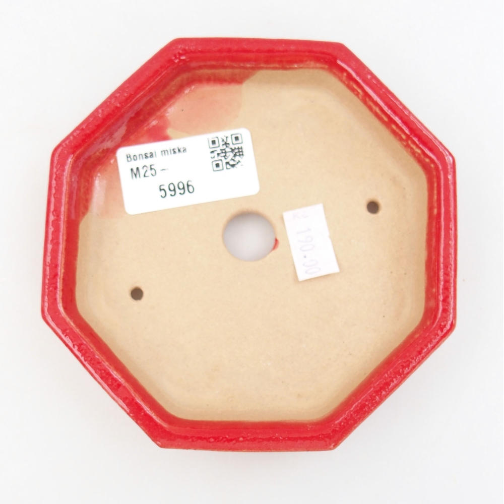 Keramik-Bonsaischale 11,5 x 11,5 x 2,5 cm, Farbe rot