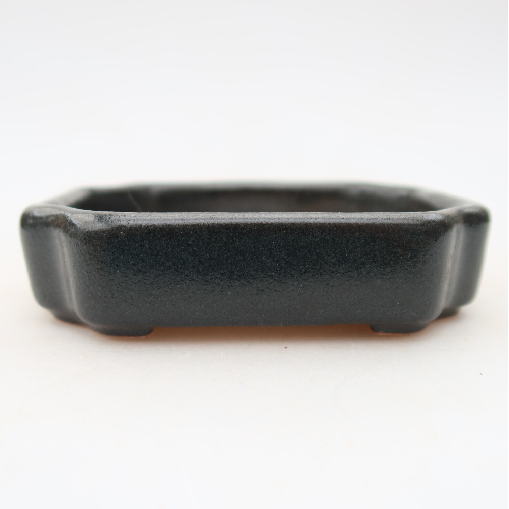 Keramik-Bonsai-Schale, 10 x 8 x 2,5 cm, Farbe: grau