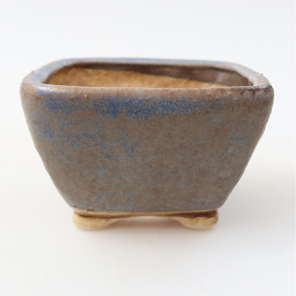 Keramik-Bonsai-Schale, 6 x 6 x 4 cm, Farbe: Blau