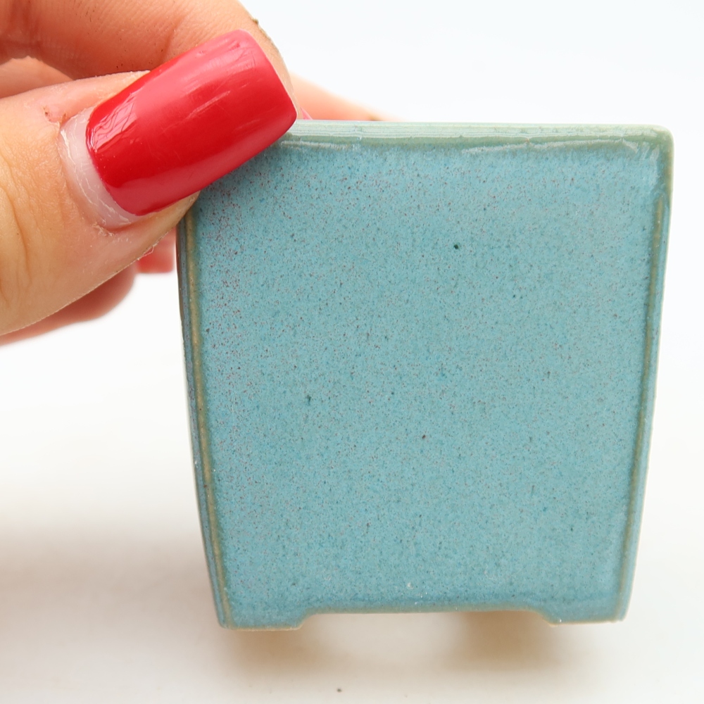Bonsaischale aus Keramik 4,5 x 4,5 x 5 cm, Farbe blau