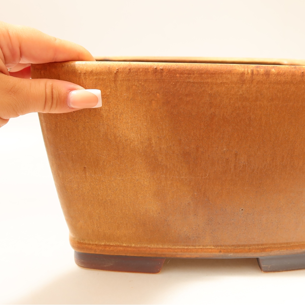 Keramik-Bonsai-Schale 26,5 x 26,5 x 15,5 cm, Farbe: braun