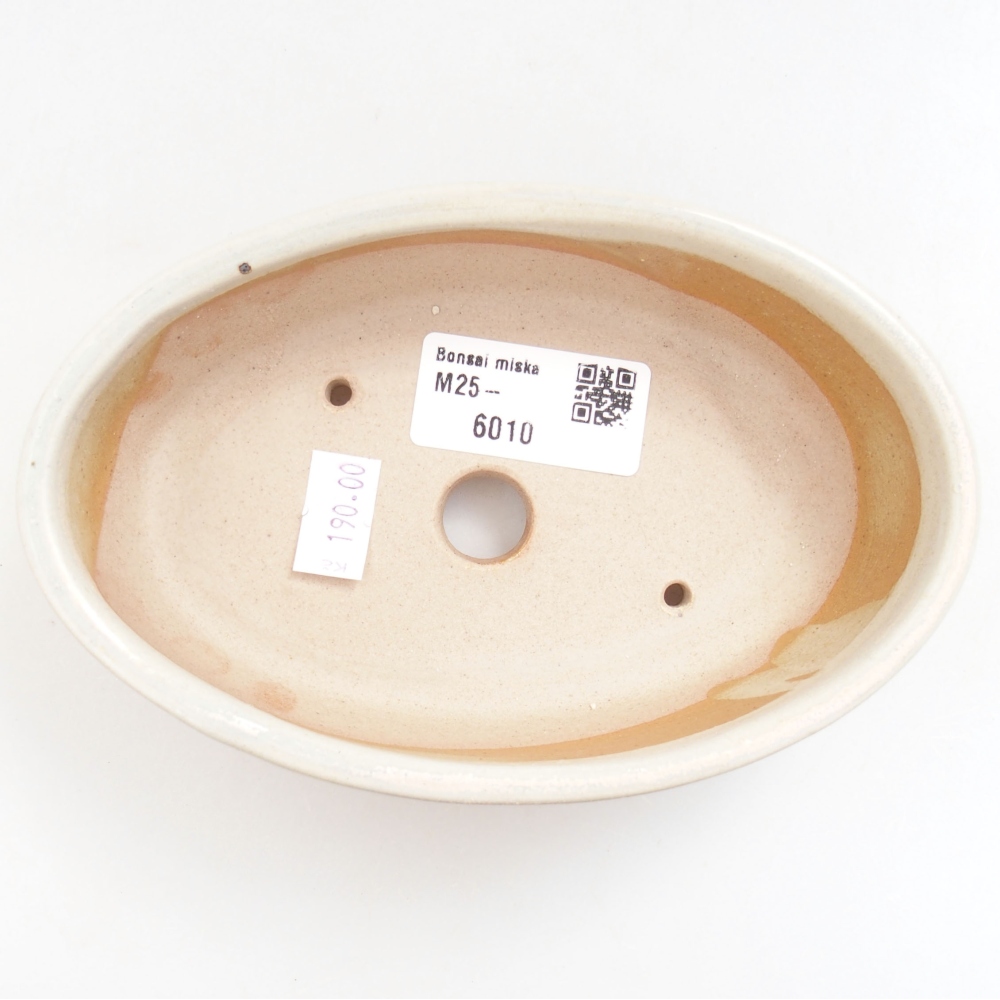 Keramik-Bonsaischale 15 x 9,5 x 4 cm, Farbe beige