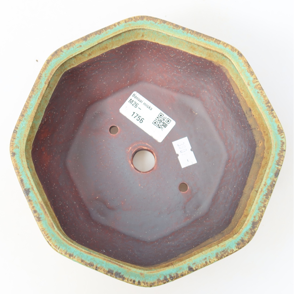 Keramik-Bonsai-Schale 17 x 16 x 6,5 cm, Farbe: grün