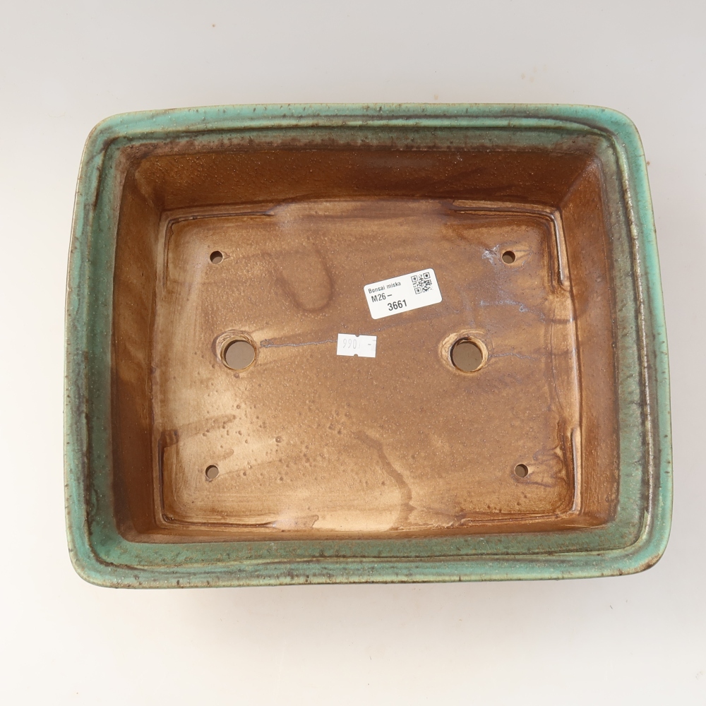 Keramik-Bonsai-Schale 29,5 x 24,5 x 8 cm, Farbe: grün