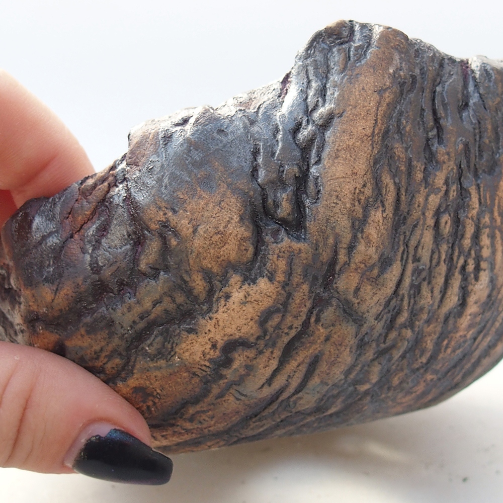 Keramikschale 13,5 x 12,5 x 7,5 cm , Farbe braun