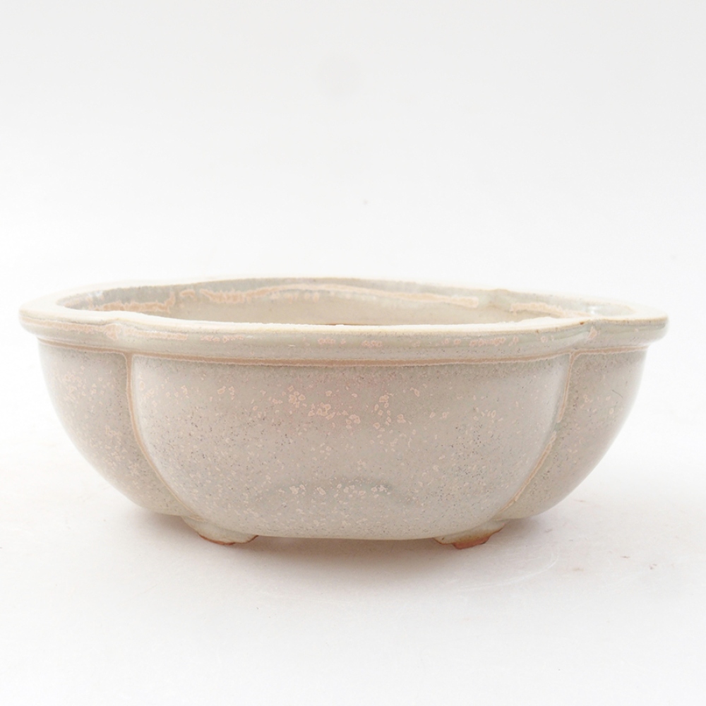 Keramik-Bonsaischale 12,5 x 10 x 4,5 cm, Farbe beige