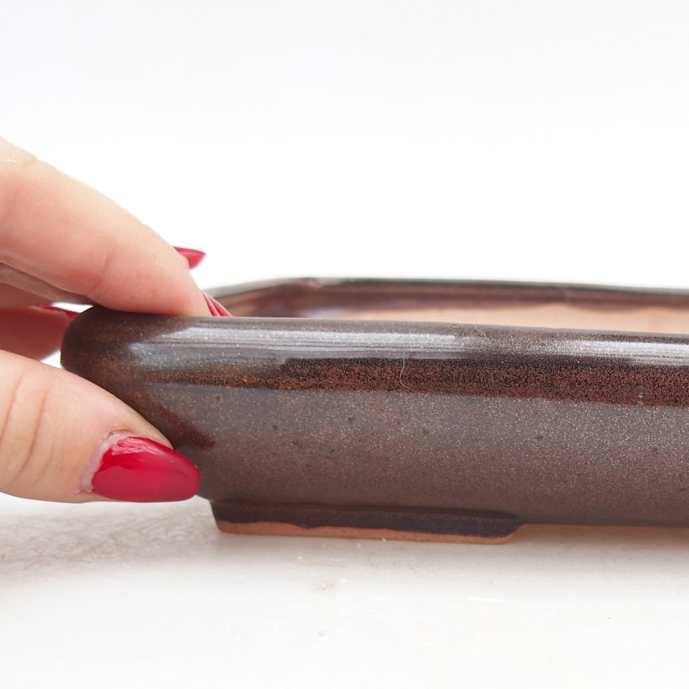 Bonsaischale aus Keramik 24 x 17,5 x 4 cm, braun