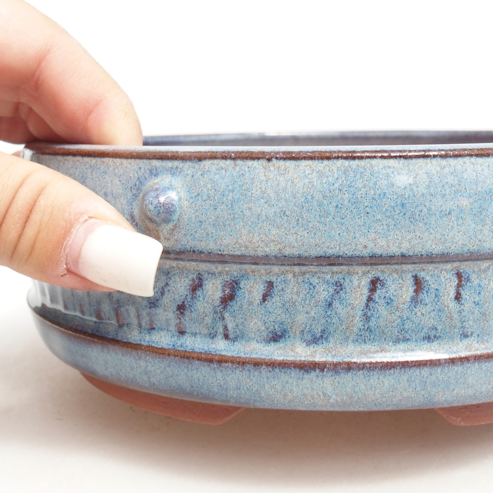 Bonsaischale aus Keramik 17 x 17 x 5,5 cm, Farbe blau