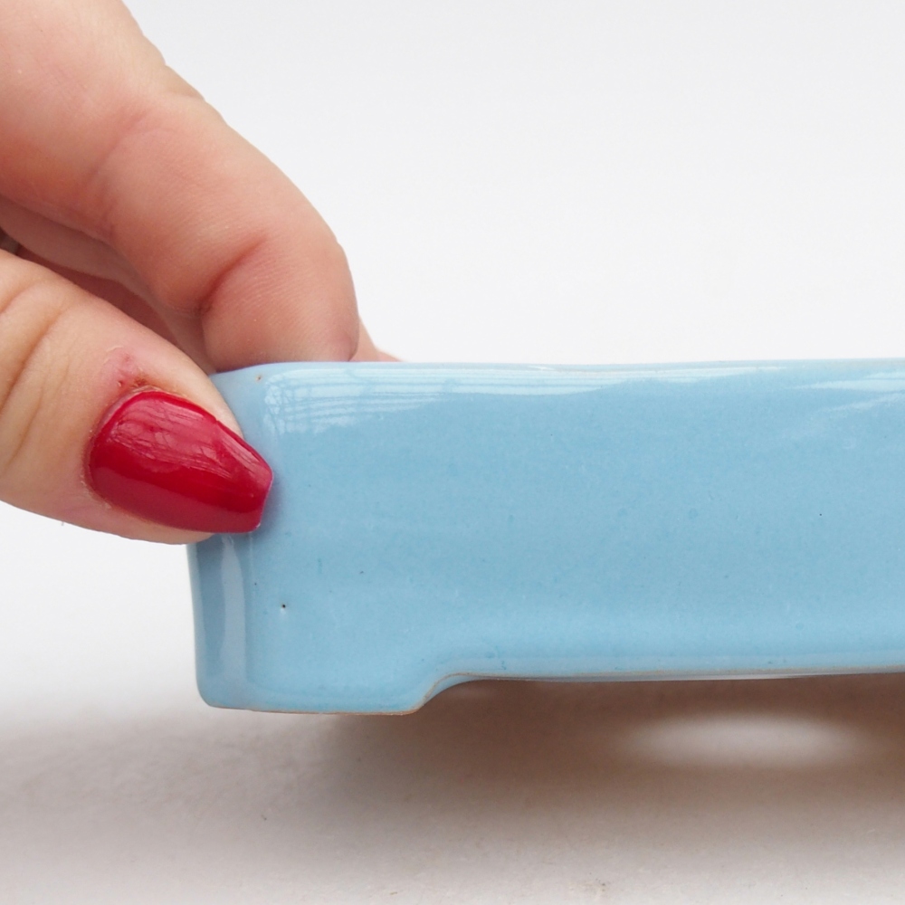 Bonsaischale aus Keramik 11 x 9 x 3 cm, Farbe blau