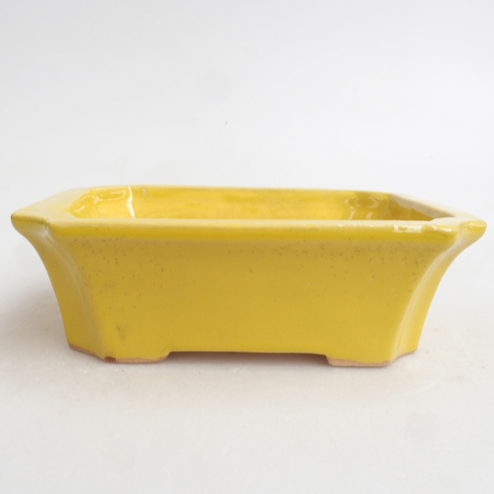 Keramik-Bonsaischale 13 x 10,5 x 4 cm, Farbe  Gelb