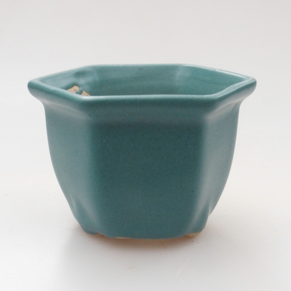 Keramik Bonsai Schale 6,5 x 6,5 x 5 cm, Farbe blau