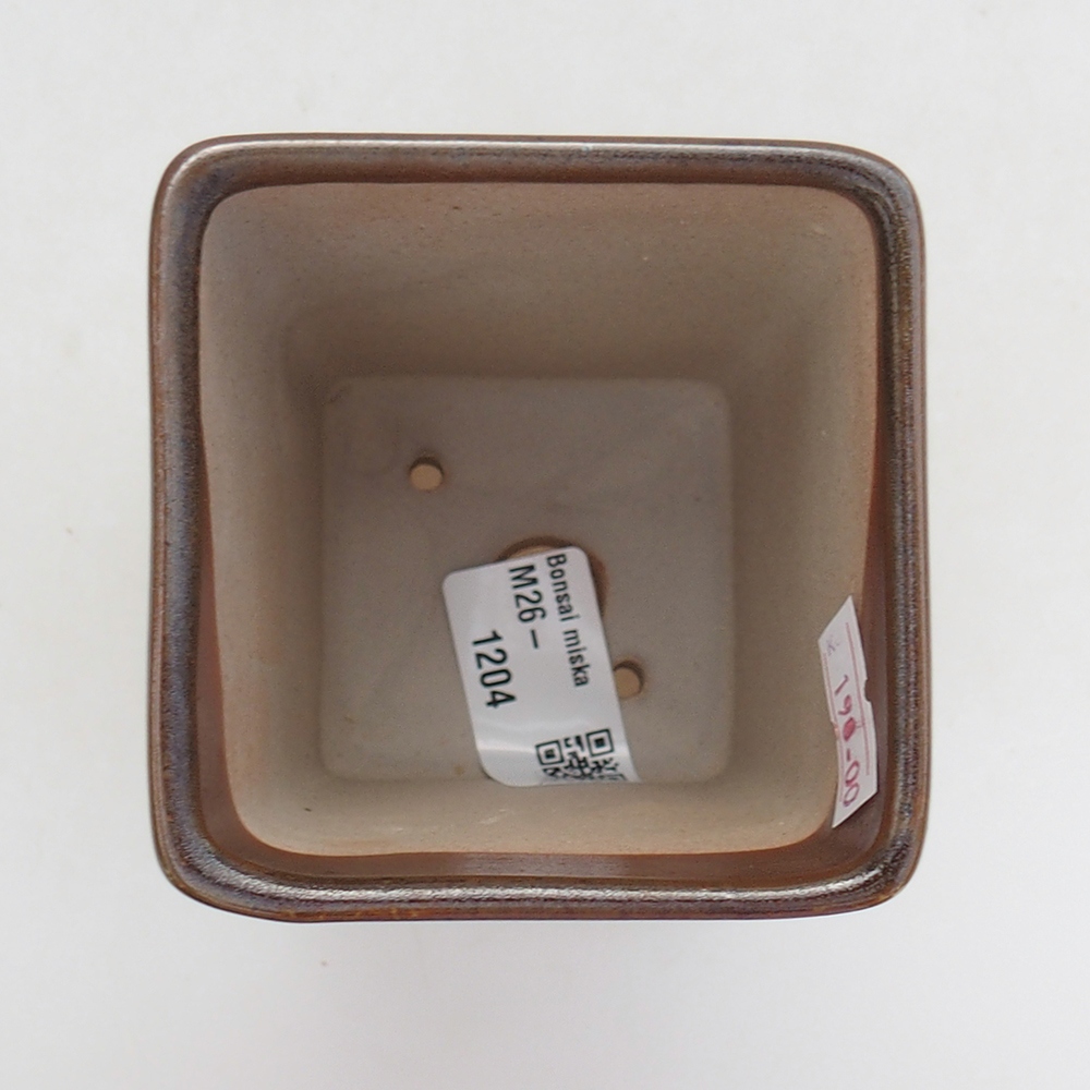 Bonsaischale aus Keramik 7 x 7 x 9,5 cm, braun