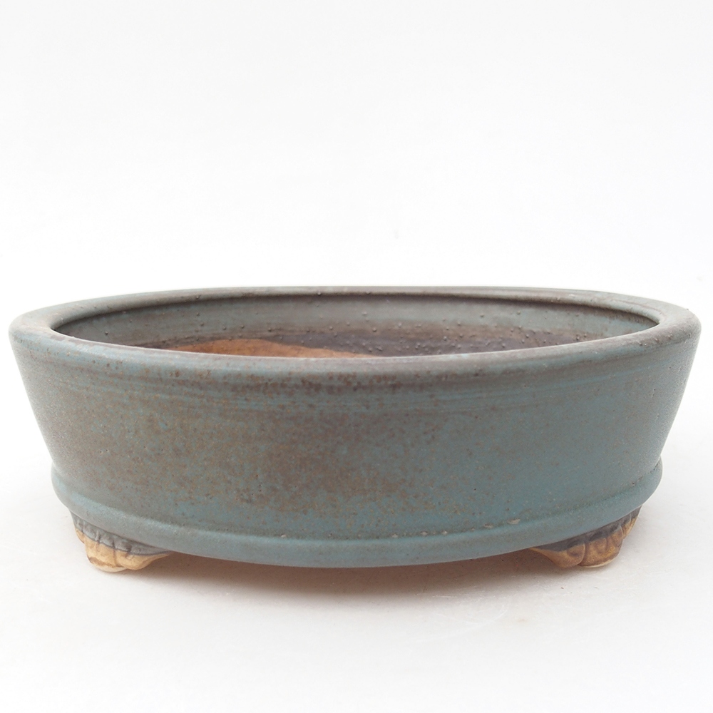 Keramik-Bonsaischale 17,5 x 17,5 x 5 cm, Farbe blau